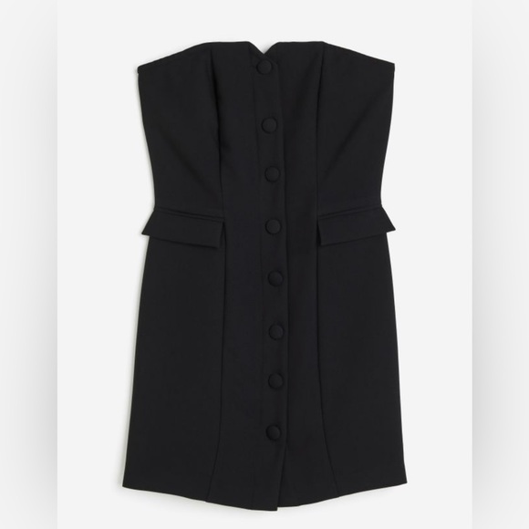 NWT H&M Strapless Black Mini Dress - Picture 2 of 6